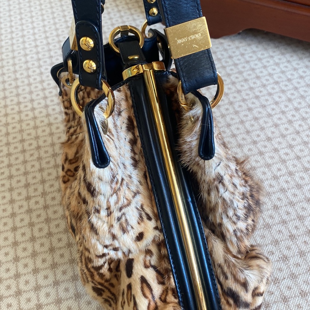 Jimmy Choo leopard print calf hair ALEX bag - Picture 6 of 10